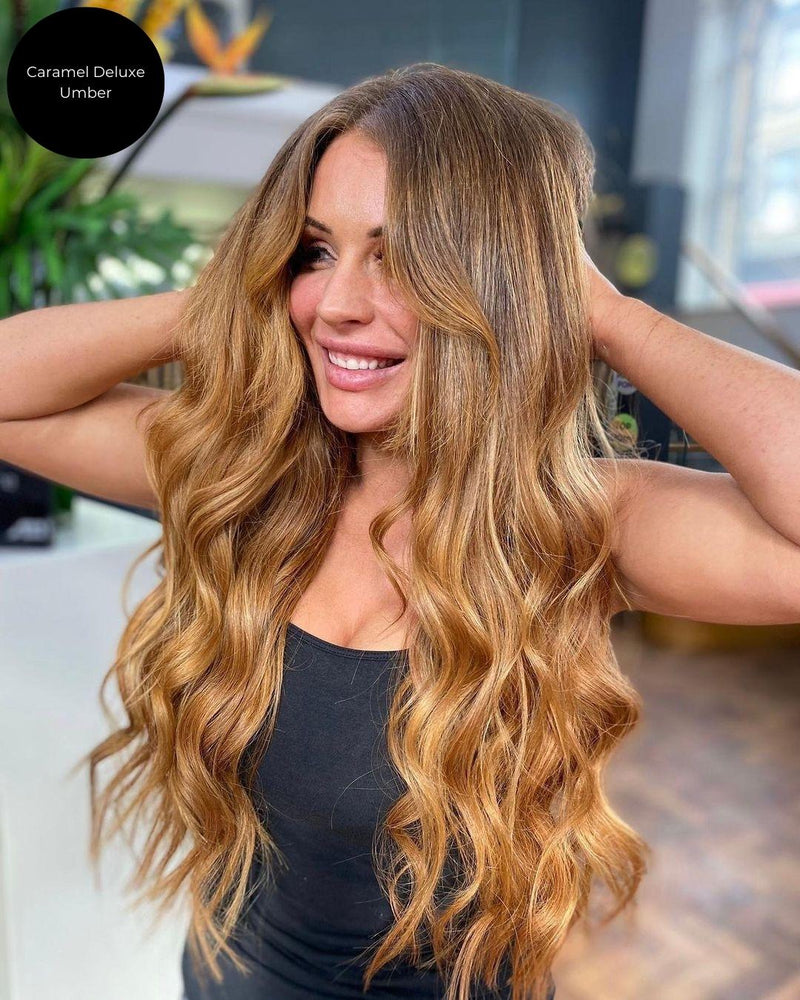 Caramel Deluxe Invisible Tape Hair Extensions